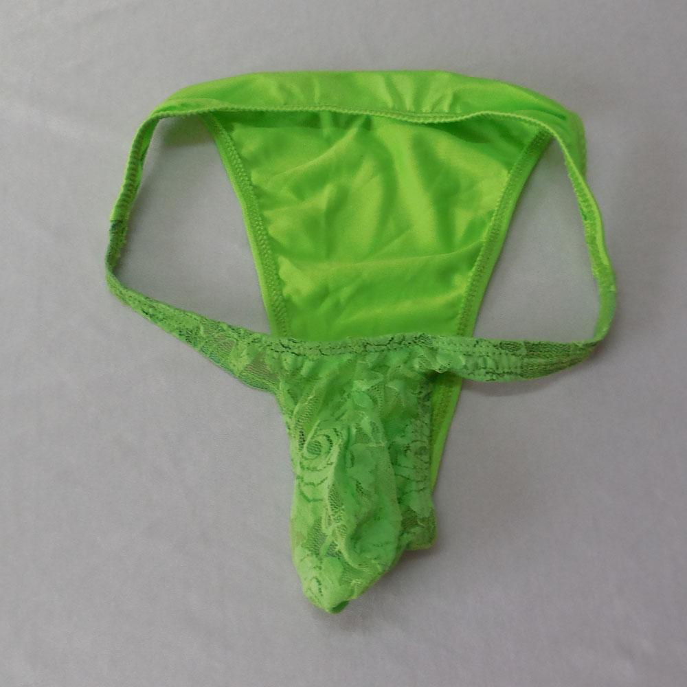 2-3pack Sexy Mens Lace Pouch Briefs Underwear Pants Green