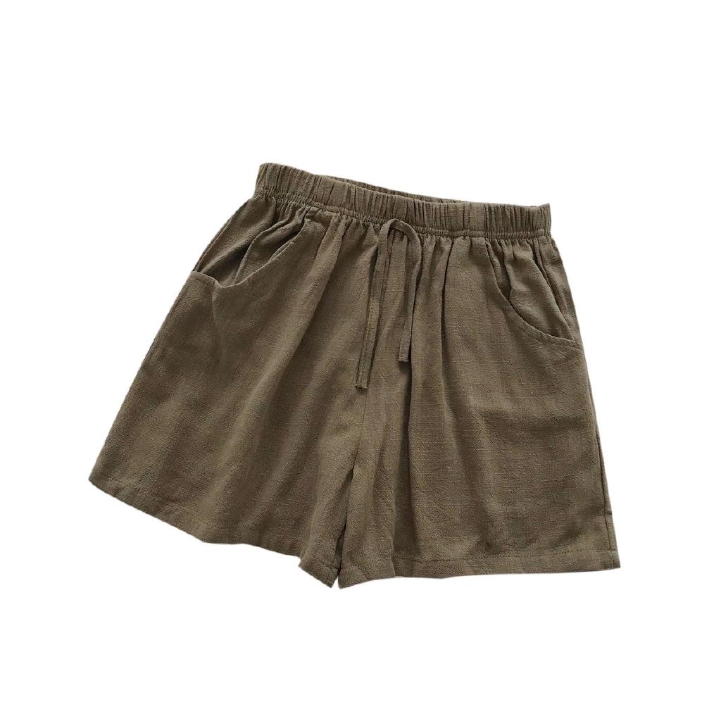 Quần Đùi Nữ Chất Đũi Siêu Mát Siêu Xinh Quần Short Cạp Chun Co Dãn Mềm Mát