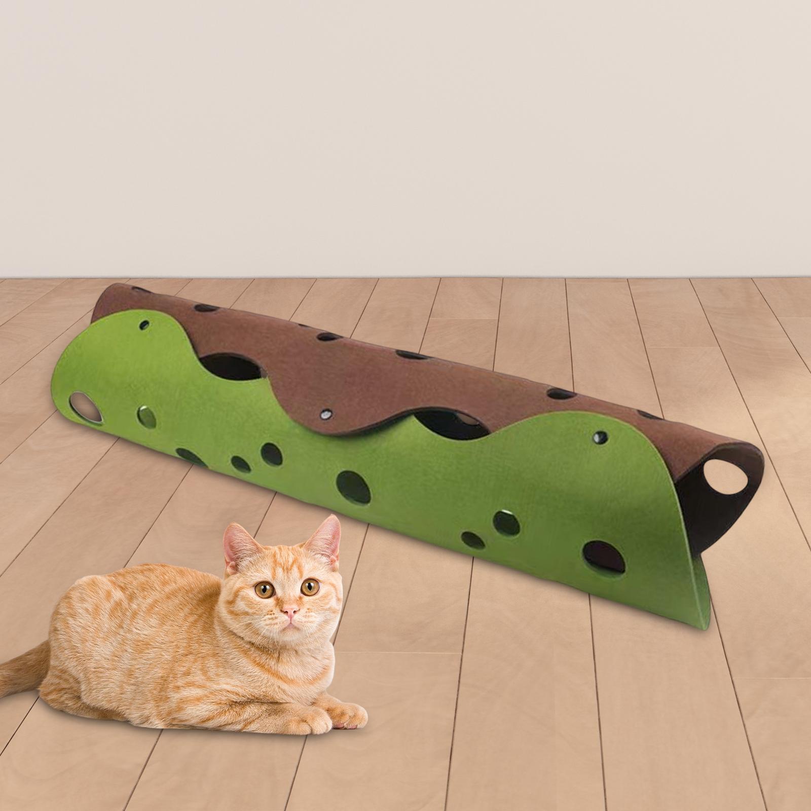 Cat Tunnel, Foldable Tube Interactive Toy Sleeping Pad Deformable Hide Playing Cat Toys Cat Passage Runway Pet Supplies House Tunnel for Kitten Cats
