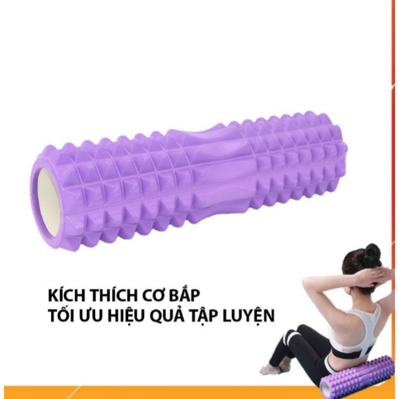 Con lăn yoga Massage Foarm Rollet, ống trụ lăn xốp thể thao giãn cơn có gai roam