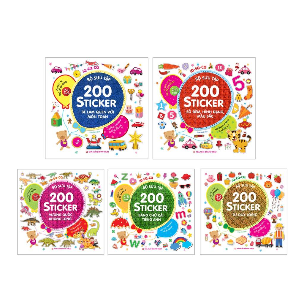 Sách - Combo 5 bộ 200 sticker  Kèm Quà tặng