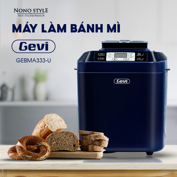 Máy Làm Bánh Mì Tự Động Gevi GEBMA333-V - Menu 12 Chế Độ Tự Động, Hẹn Giờ 13 Tiếng - Hàng Chính Hãng