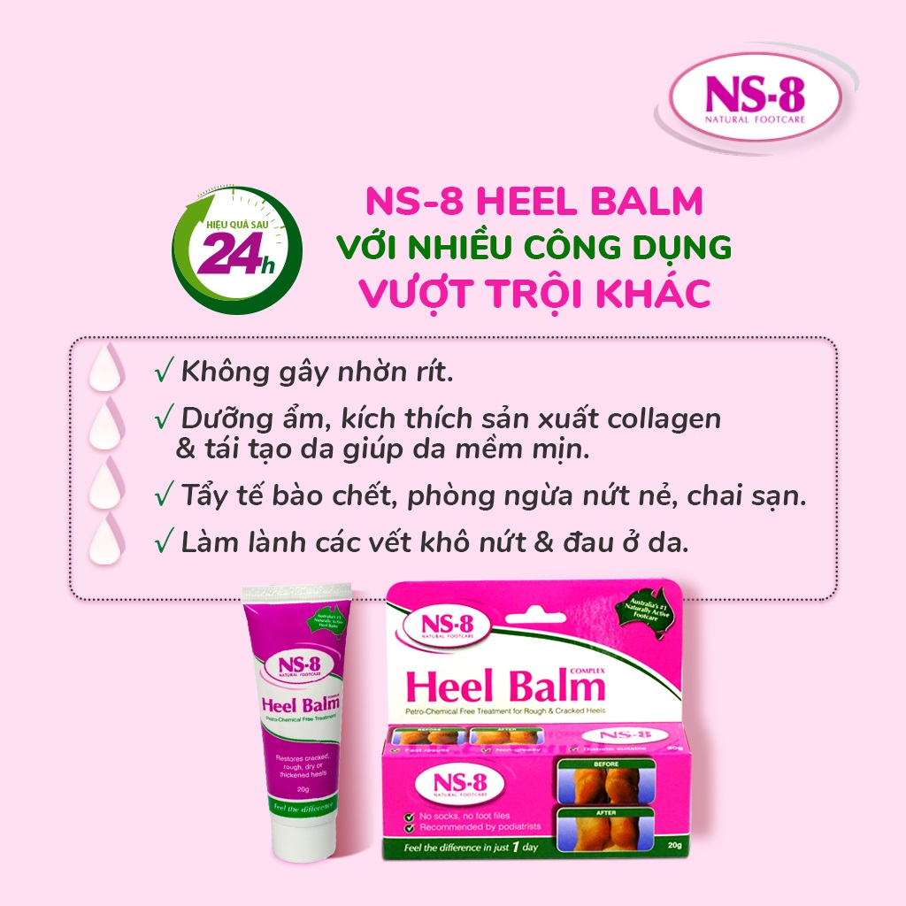 [ MUA 1 TẶNG 1] Date 12.2024 Kem Hỗ Trợ Trị Nứt Gót Chân NS-8 Heel Balm Complex (20g)