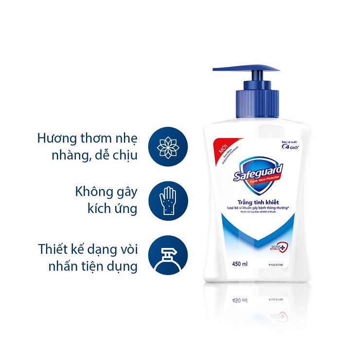 Combo 2 Nước Rửa Tay Safeguard Trắng Tinh Khiết 450ml