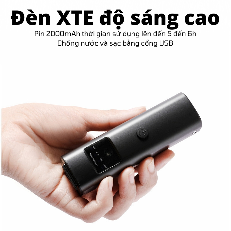 Hình ảnh Đèn xe đạp độ sáng cao XTE BL22.24 - Cảm biến ánh sáng tự động - Đèn Led pin 2000mAH - Có còi hoặc không còi - Hàng chính hãng