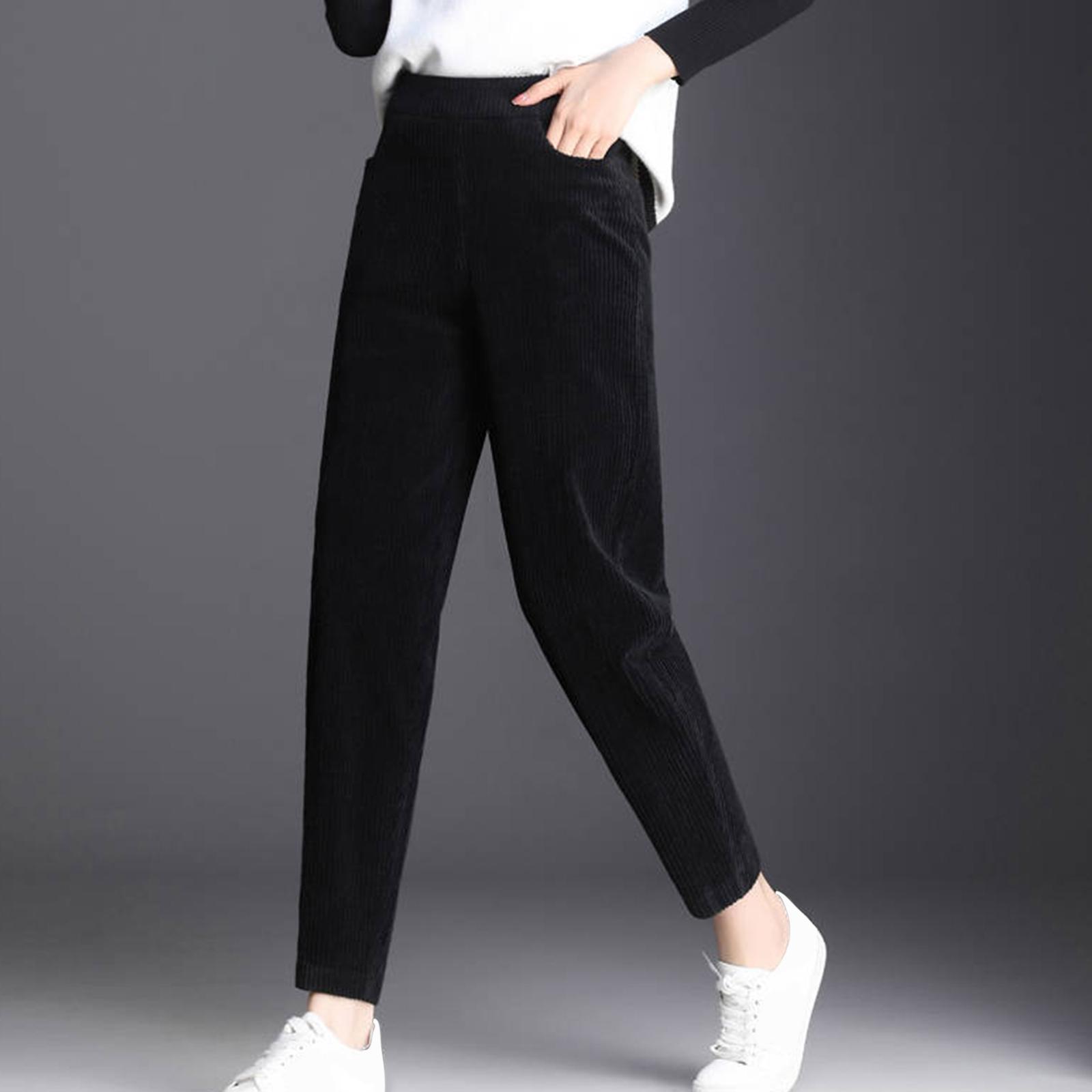 Women Fleece Lined Pants Thermal Sweatpants Joggers Trousers Thicken Fleece Warm