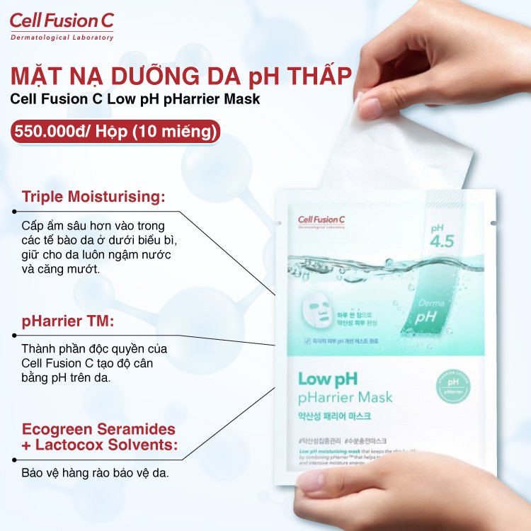 Cell Fusion C - Mặt Nạ Dưỡng Ẩm pH Thấp Low pH pHarrier Mask (25ml*10 miếng)