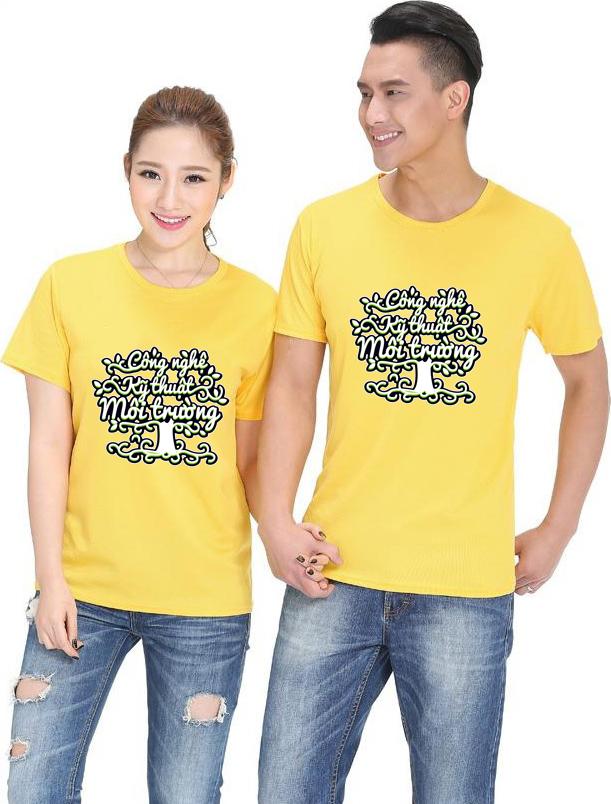 Bộ Áo Thun Đôi Nam Nữ  Màu Vàng A562