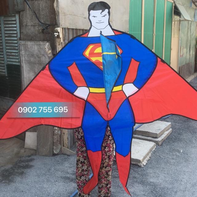 Diều Superman - TẶNG TAY CẦM THẢ DIỀU LỚN 150 mét + TÚI VẢI ĐỰNG DIỀU NHÀ MAY diều độc lạ, diều 3d