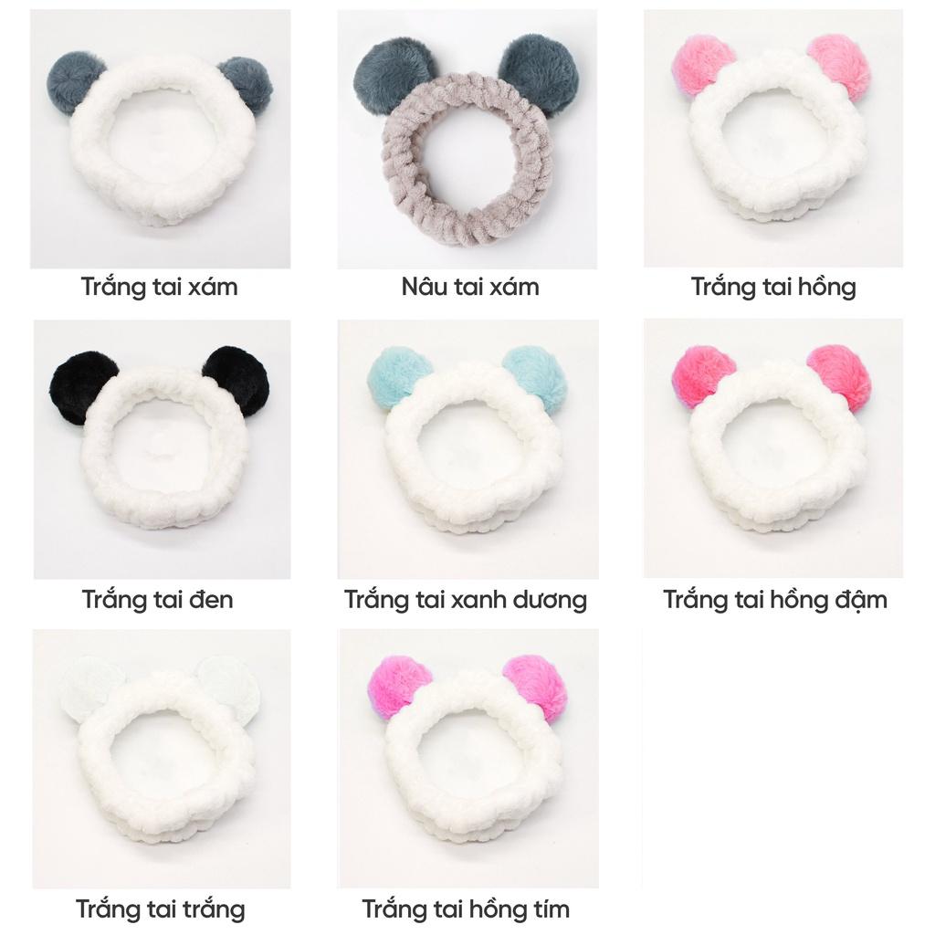 Băng đô rửa mặt bờm cài cố định tóc tai gấu vải nhung mềm mịn đơn giản dễ thương cho nữ BD005 Sumio