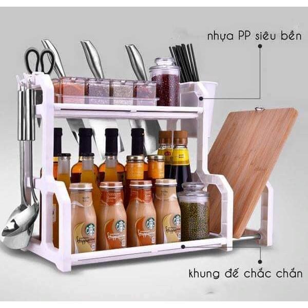 KỆ GIA VỊ CHỮ H ĐA NĂNG CÓ CHỖ ĐỂ THỚT CAO CẤP