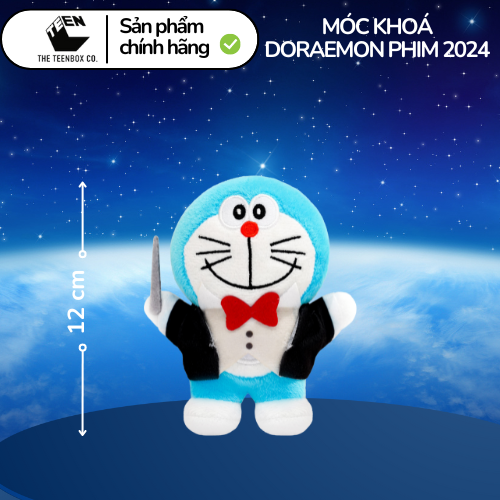 Móc khóa thú bông Doraemon phim 2024, Móc gắn chìa khoá xe máy ô tô, Sản phẩm chính hãng, Phân phối bởi Teenbox