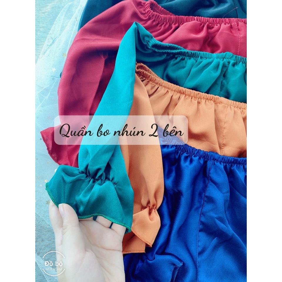 Bộ ngủ đùi cánh tiên mùa hè, Đồ bộ mặc nhà chất satin mềm mát - Phuongaliceshop