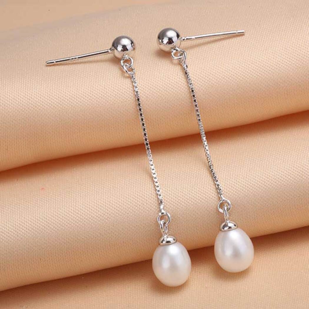 Bông Tai Ngọc Trai Nước Ngọt Thiên Nhiên Cao Cấp - Thiết Kế Dáng Dài - Trang Sức Cô Tấm - CHAIN DROP PEARL - CTJ1510