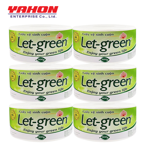 Combo 6 Giấy Vệ Sinh Cuộn 10*20cm LET-GREEN, 900G/Cuộn