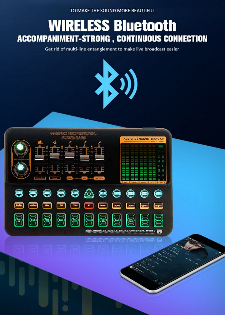 Bộ Phòng Thu LiveStream AUDIO DYNAMIC Soundcard V10XPRO , Mircophone BM800 - Home and Garden