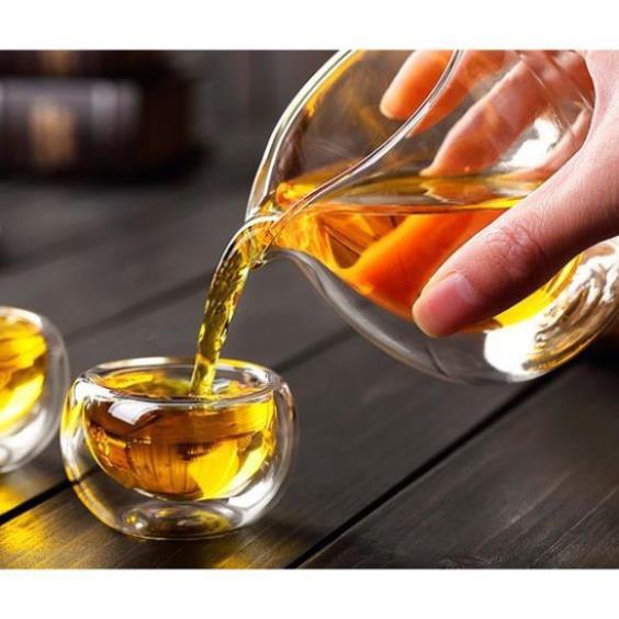 Ly Thủy Tinh 2 Lớp Cách Nhiệt Có Mỏ Sang Trọng Cao Cấp