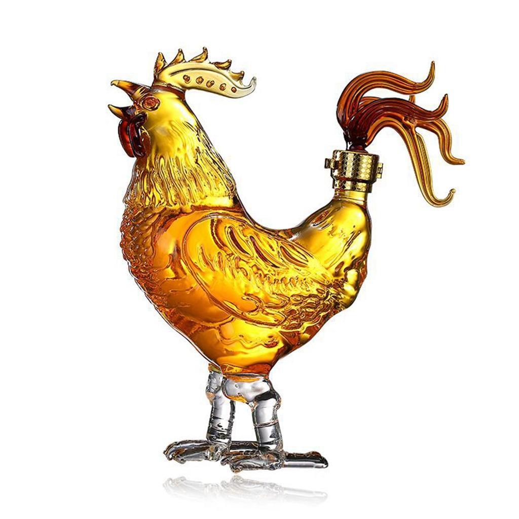 Rooster Shape Liquor Decanters Unique Free Glass Transparent for Gifts Bar