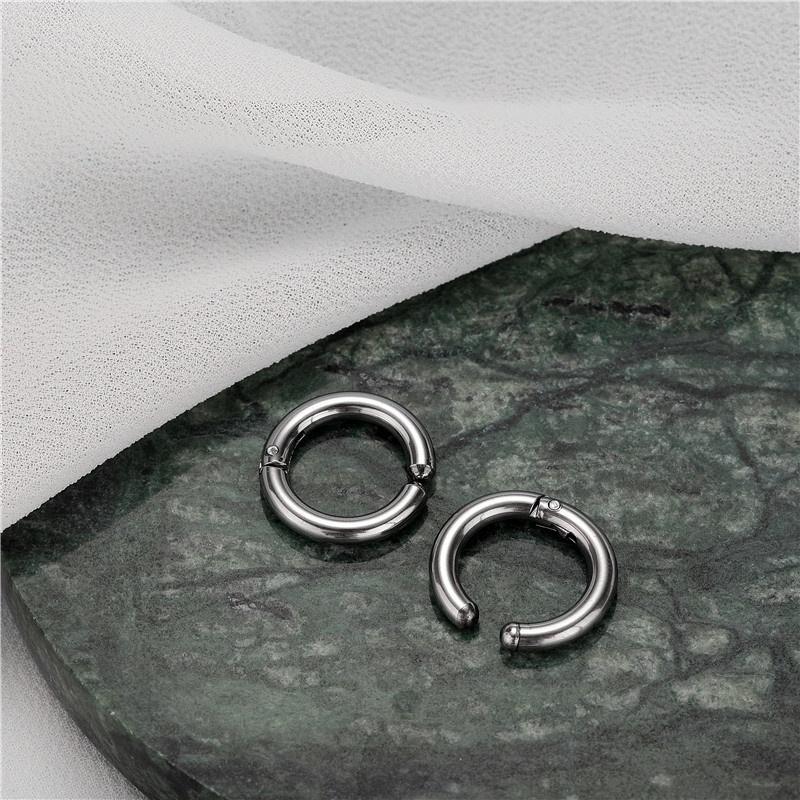 Khuyên tai kẹp , khuyên mũi, môi không cần xỏ nam nữ unisex tròn Circle basic - Cam Accessories