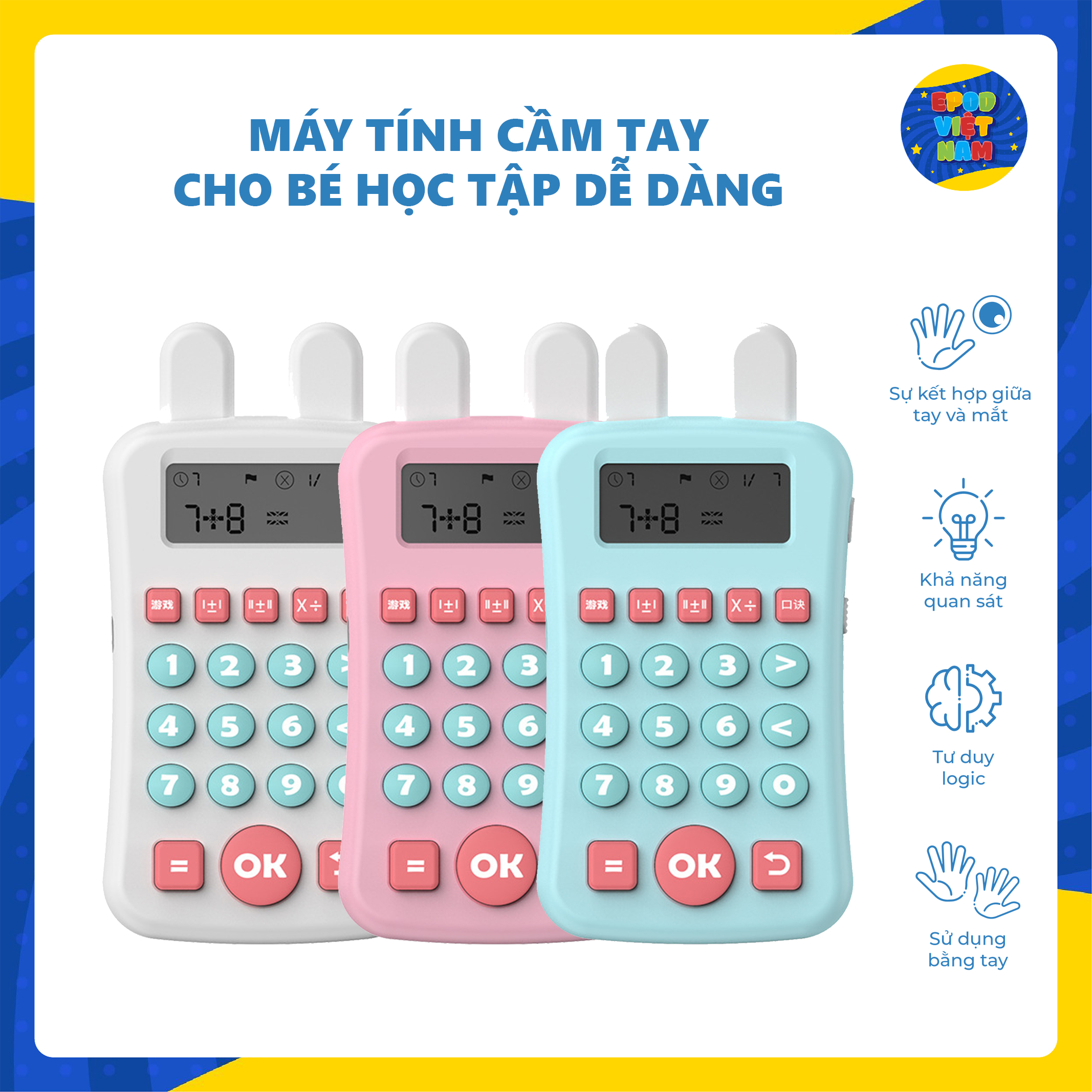 Máy Học Toán Máy Tập Số Học Miêng Tính Nhanh cho Trẻ