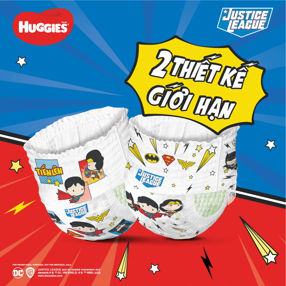 Combo 3 Tã Quần Huggies Dry Tràm Trà Tự Nhiên Gói Cực Đại + Tặng 8 miếng - Phiên bản Siêu Anh Hùng