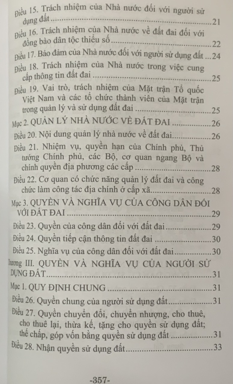 Sách - Luật Đất đai (Hiện hành)  (Được Quốc hội thông qua ngày 18-01-2024, có hiệu lực từ ngày 01-01-2025)