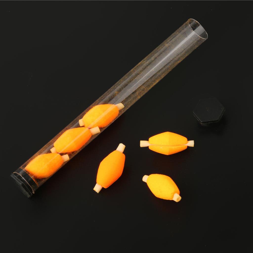 2x6Pcs Tube Float Foam Strike Indicator for Fly Fishing Orange Plastic Tube