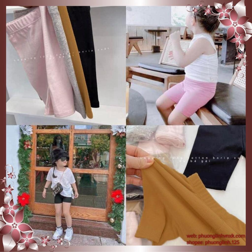 SET 4 QUẦN ĐÙI BÉ GÁI LENZIP ĐEN GHI NÂU HỒNG