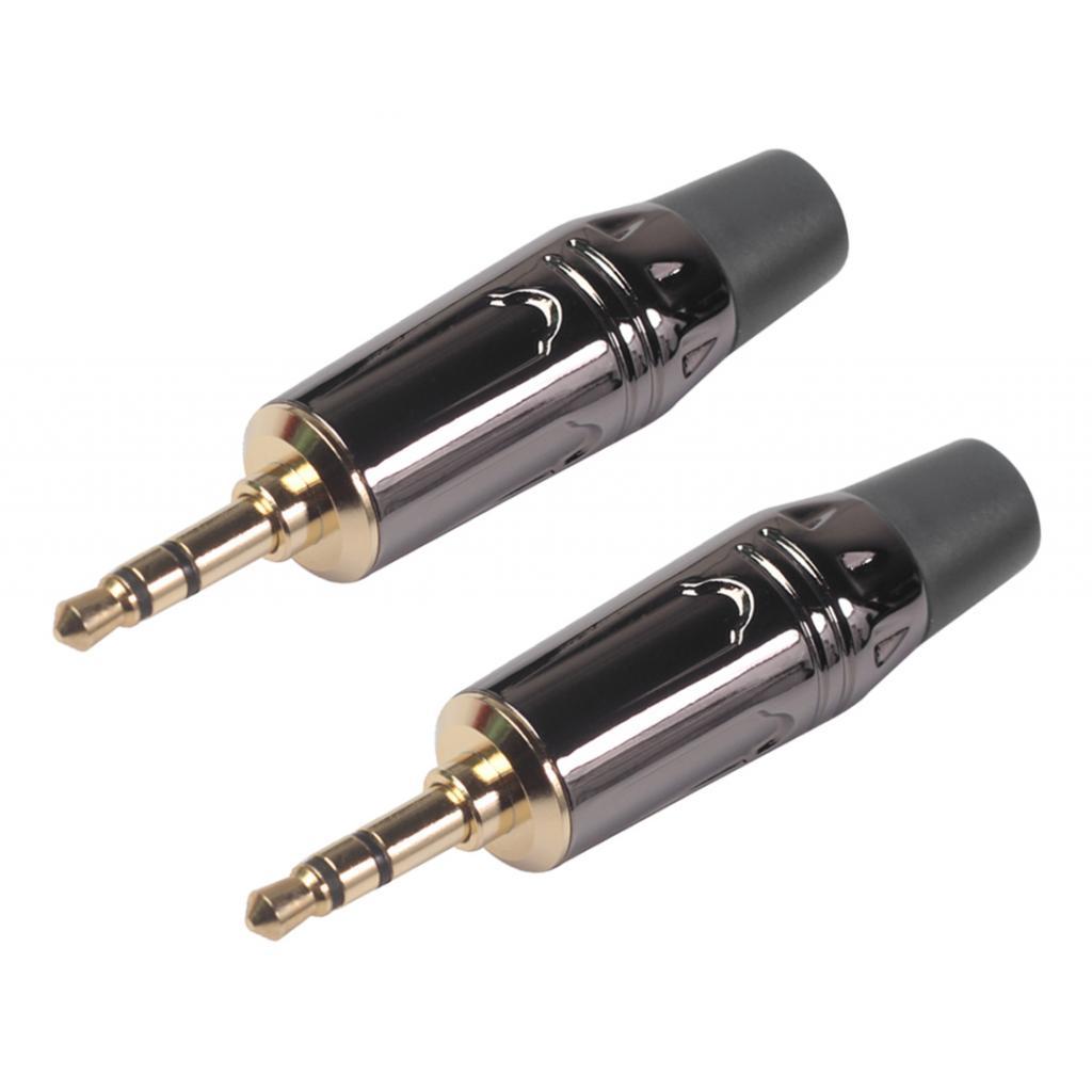2 Cái 3.5 Mm Stereo Jack Nam Cắm Mạ Tai Nghe Có Âm Thanh Đen