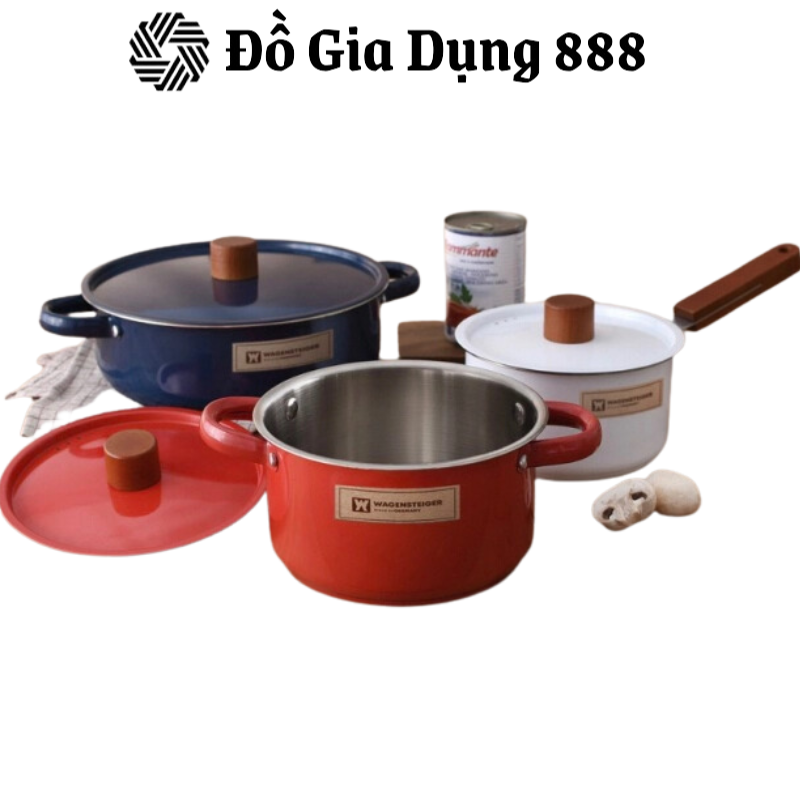 Set 3 Nồi Wagensteige, Size 18cm/24cm/26cm, Chất Liệu Thép Không Gỉ, Dẫn Nhiệt Tốt, Nội Địa Hàn, BH 12 Tháng