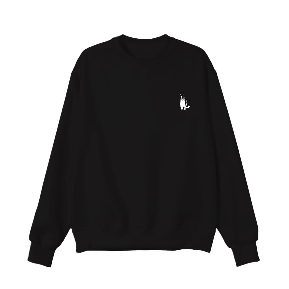 Áo dài tay trơn NỈ BÔNG Unisex MonsterX MÈO LAN CAN Sweater Ulzzang cặp đôi nam nữ form rộng oversize Hàn Quốc