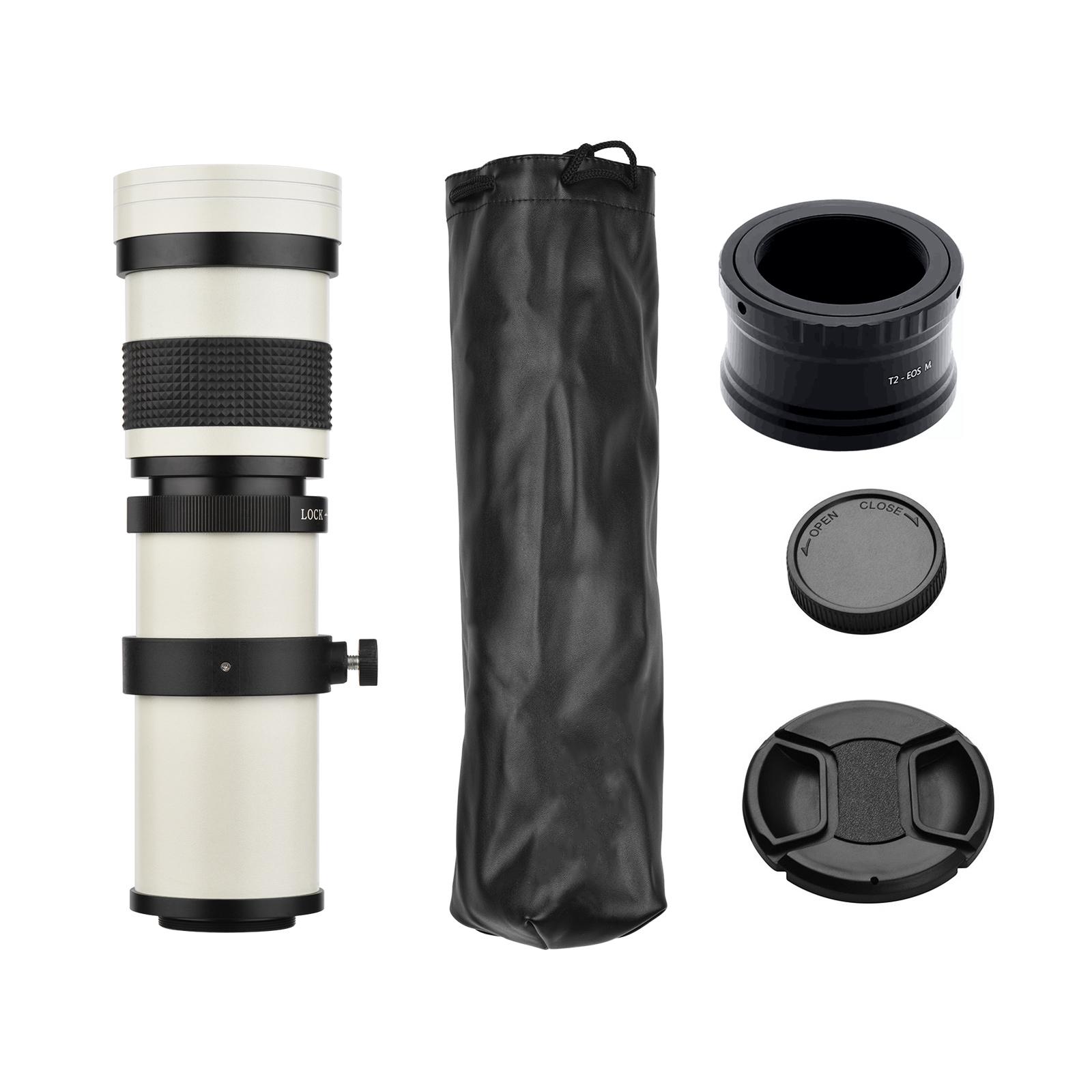 Camera MF Super Telephoto Zoom Lens F/8.3-16 420-800mm T2 Mount with M-mount Adapter Ring 1/4 Thread Replacement for Canon M M2 M3 M5 M6 Mark II M10 M50 M100 M200 Cameras