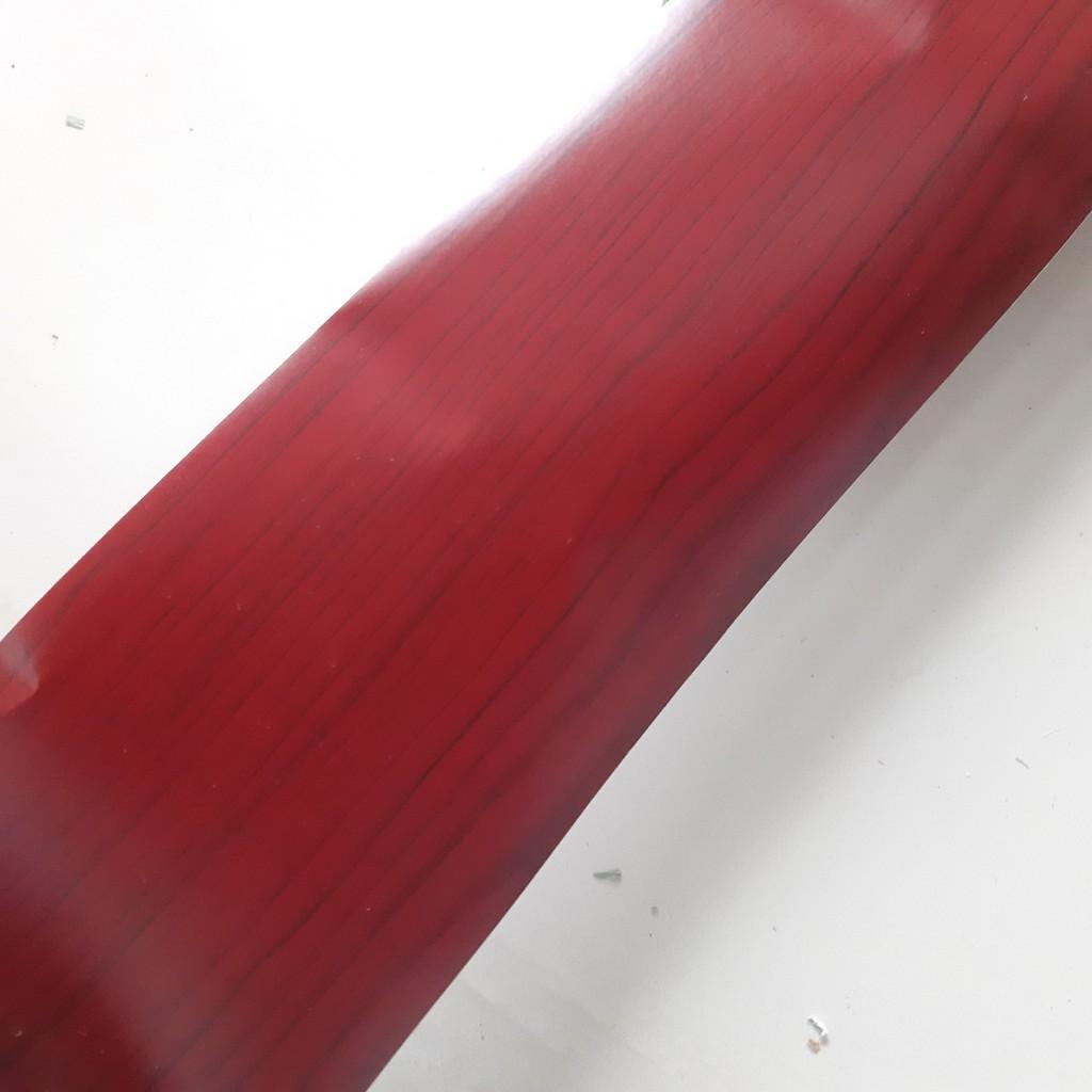Cuộn 5m decal dán viền tường giả gỗ nâu đỏ chiều cao 10cm keo sẵn
