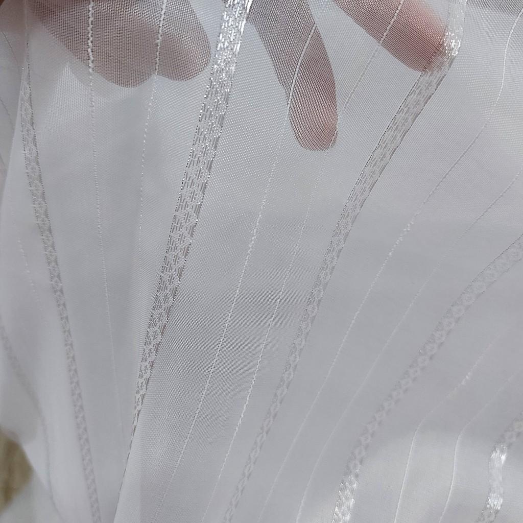 Rèm voan trắng, rèm treo cửa, rèm treo spa sọc nhỏ (nhiều kích thước)