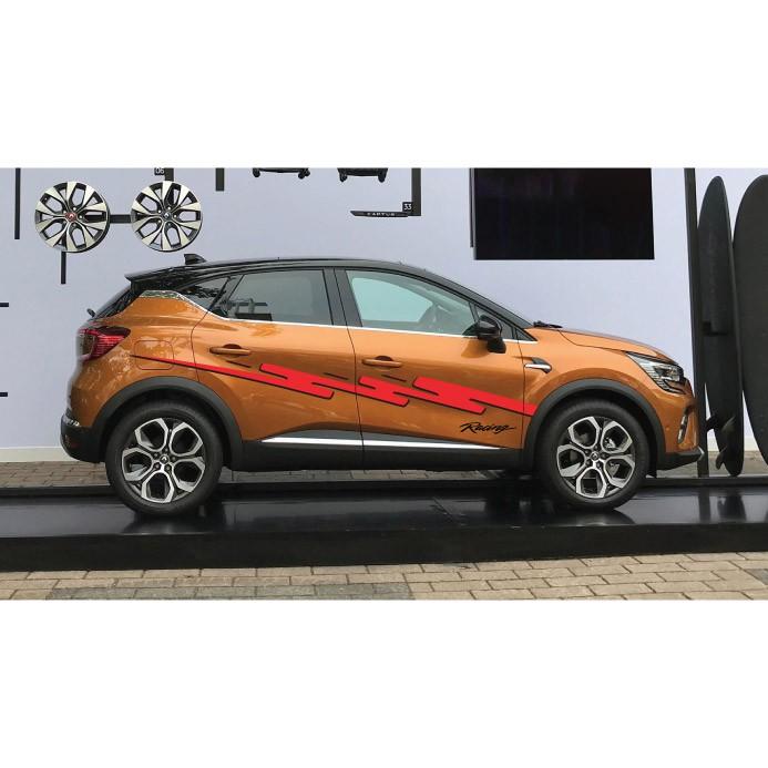 Combo 1 bộ gồm 2 Tem dán sườn ô tô thể thao, decal trang trí sườn xe ô tô xe 5 chỗ và 7 chỗ