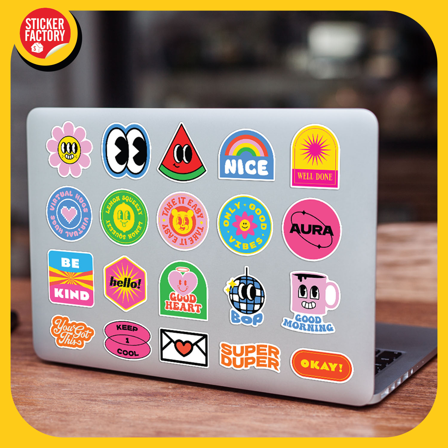 Cool Trendy - Set 100 sticker decal hình dán nón bảo hiểm, laptop, xe máy, ô tô - STICKER FACTORY