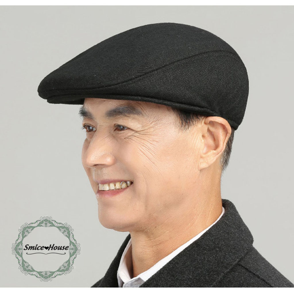 Nón beret nam tuổi trung niên và cao tuổi dành cho ông và bố/ mũ nồi nam mỏ vịt vải dạ nỉ cao cấp form chuẩn đẹp - Smice House