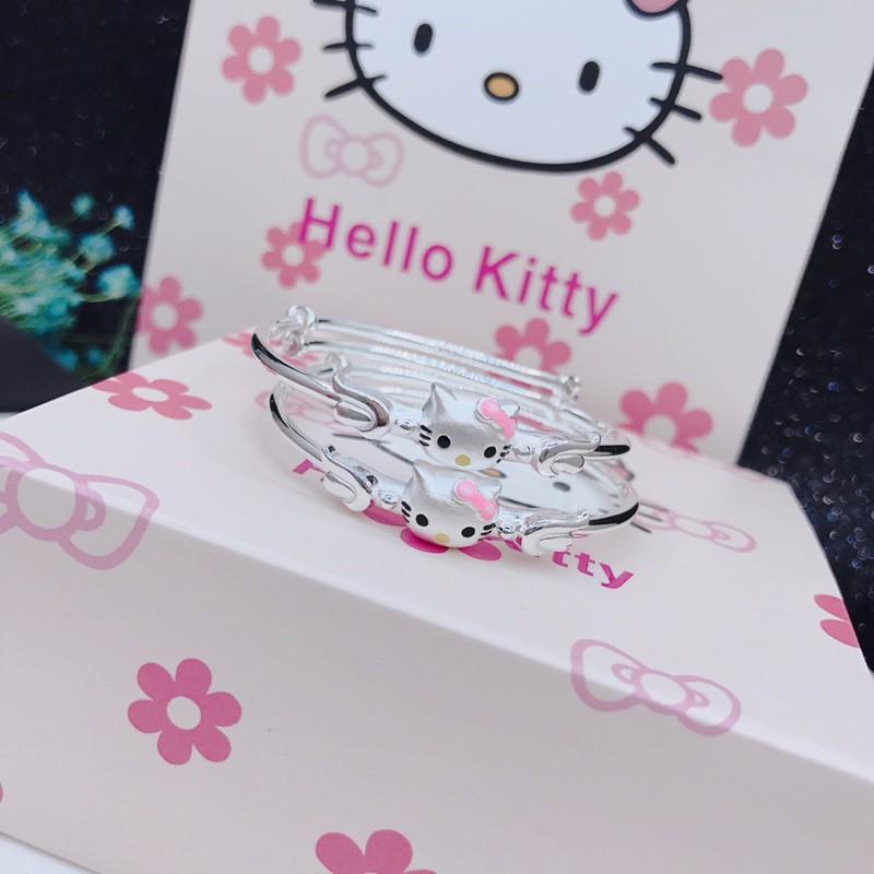 Vòng tay bạc ta Hello Kitty cho trẻ em