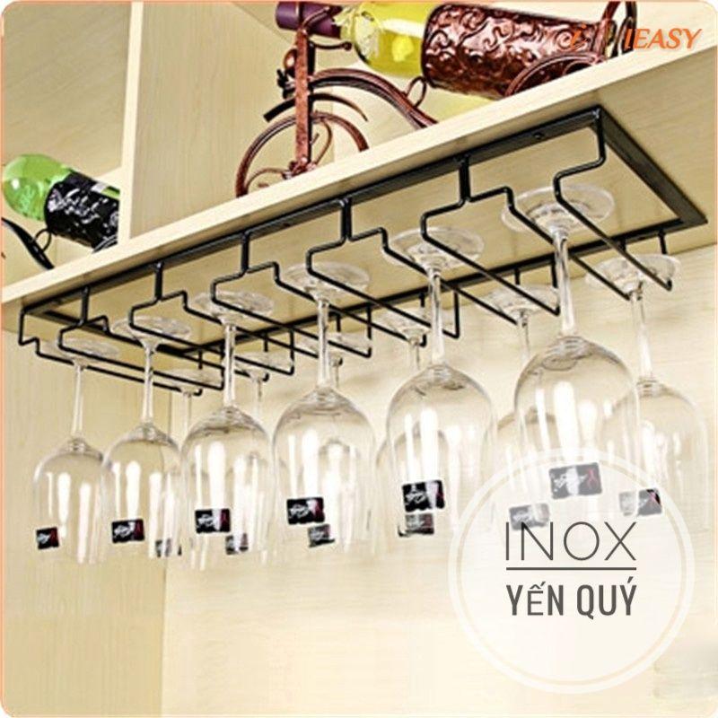 Giá Treo Ly Vang Gắn Tủ Bếp Tiện Lợi màu đen