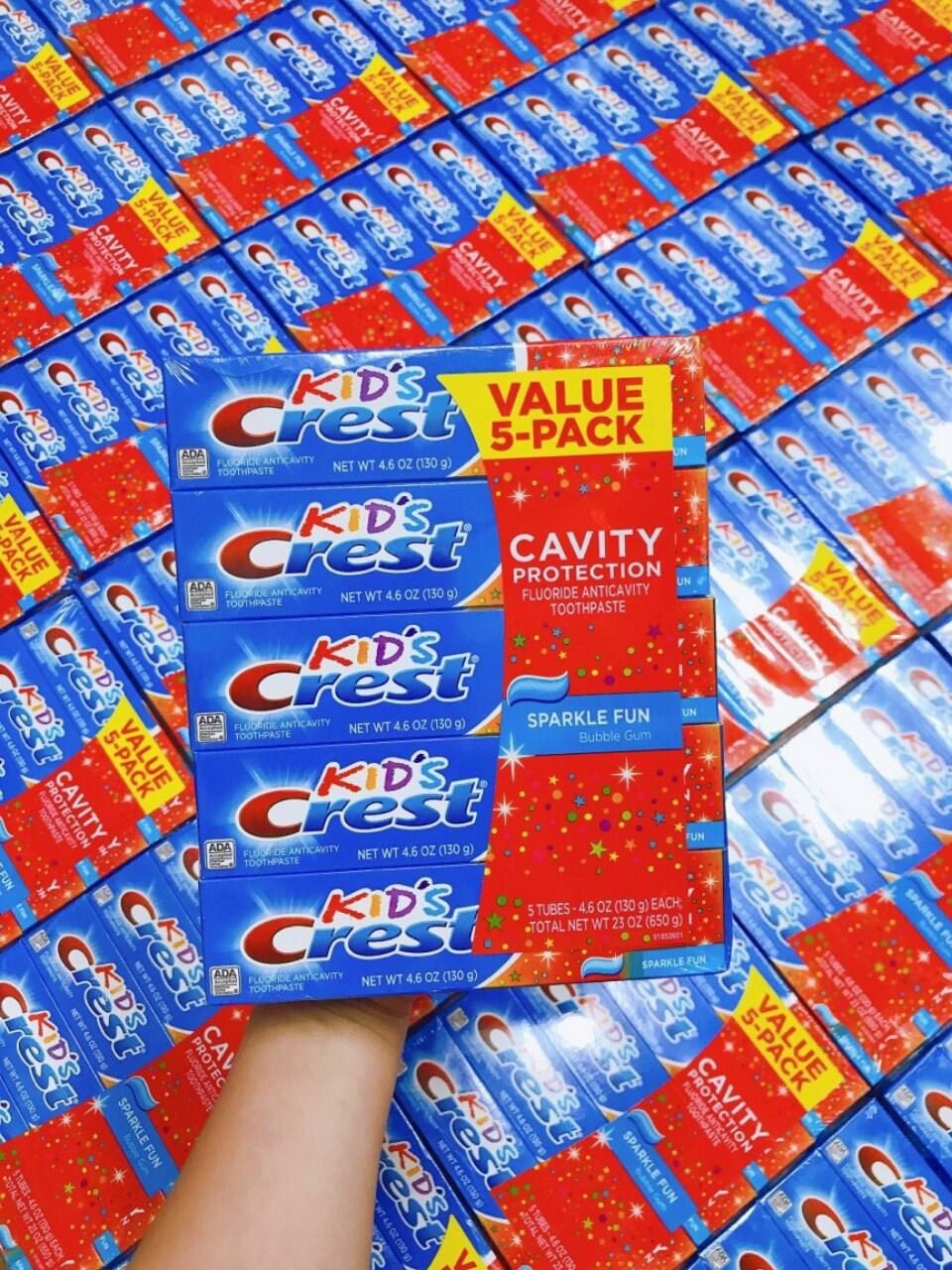 Set 5 Kem Đánh Răng Kids Crest Value ( 5 Cây) 130g/cây