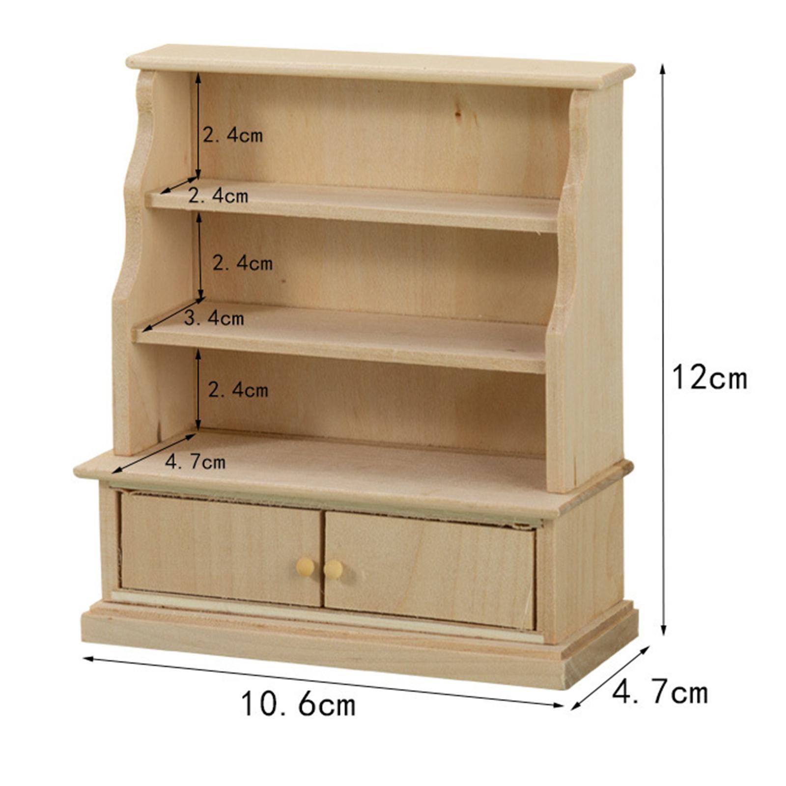 Dollhouse Cabinet Display Shelves for 1:12 Scale Dollhouse Living Room