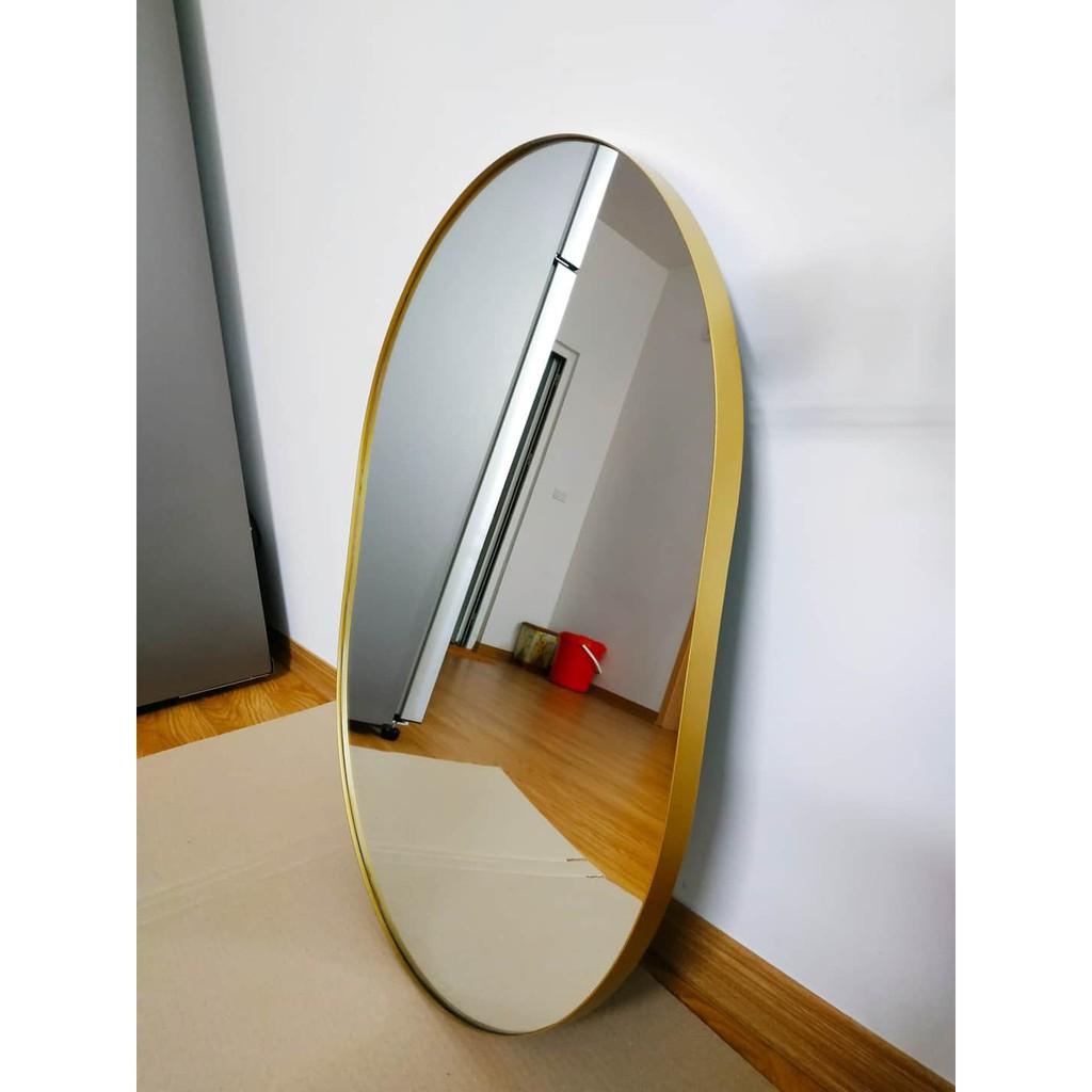 Gương Viền Thép Hình Con Nhộng Sơn Tĩnh Điện Cao Cấp, Gương Phòng Tắm Kt 50x70cm
