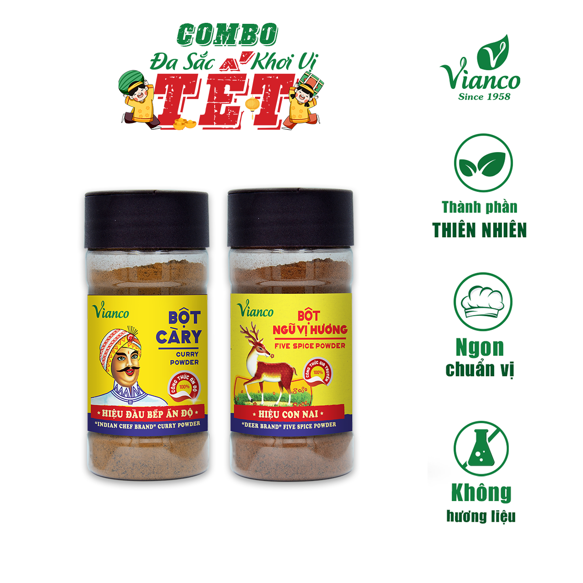 Combo Tết An Khang (Hũ Bột Cà Ry + Hũ Bột Ngũ Vị Hương)