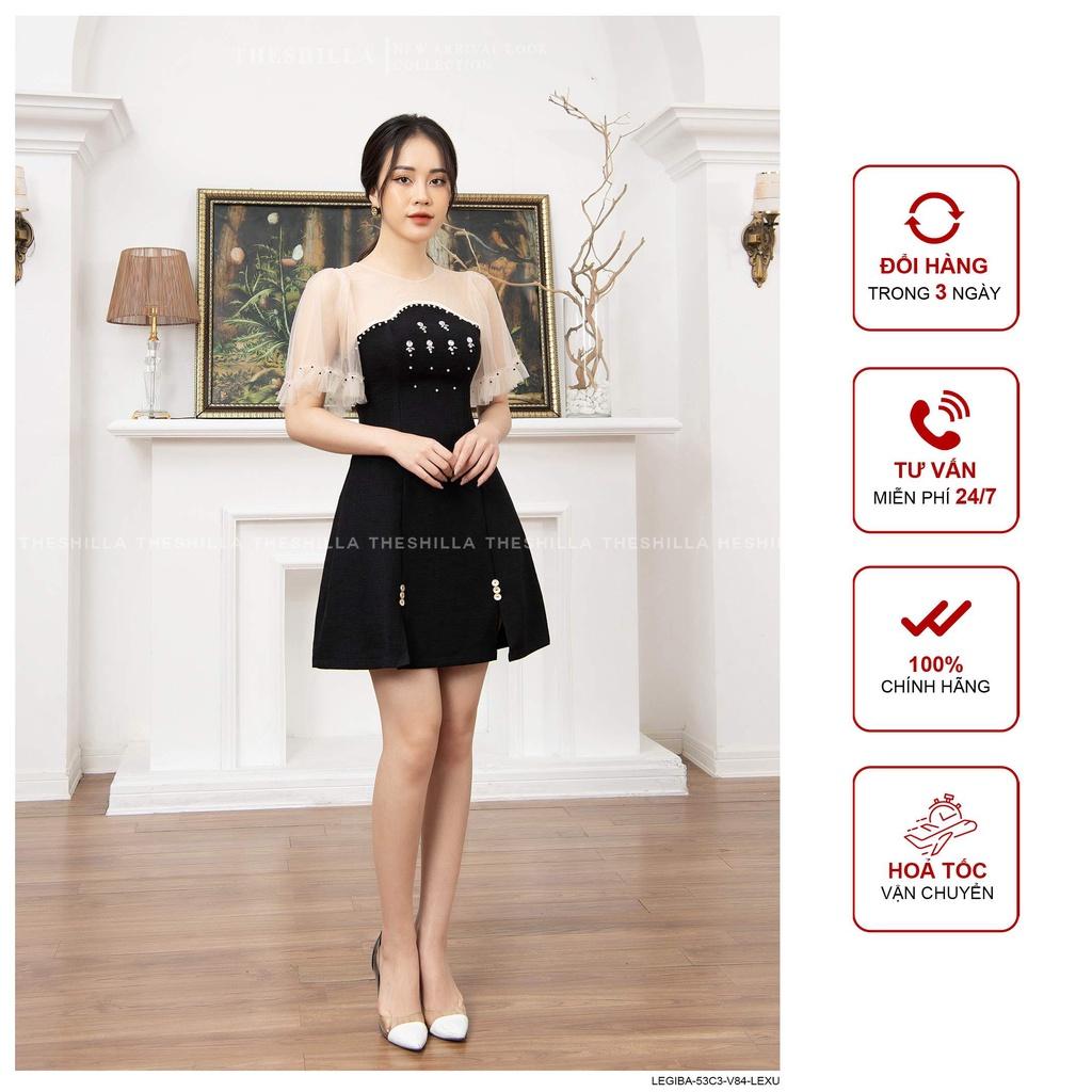 Váy bầu thiết kế công sở dự tiệc mùa hè 2MAMA suông sơ mi pha màu đen trắng  V44 - Đầm bầu | ThờiTrangNữ.vn