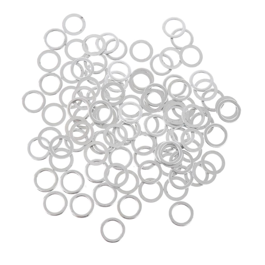 100pcs Skateboard Washers Axle Speed Rings for Longboard Cruiser Silver 11mm