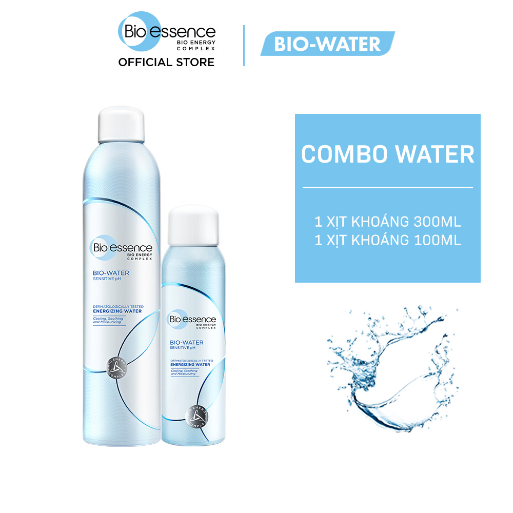 Combo Xịt khoáng dưỡng ẩm Bio-Water Bio-Essence Water Energizing Water (Xịt khoáng 300ml + Xịt khoáng 100ml)