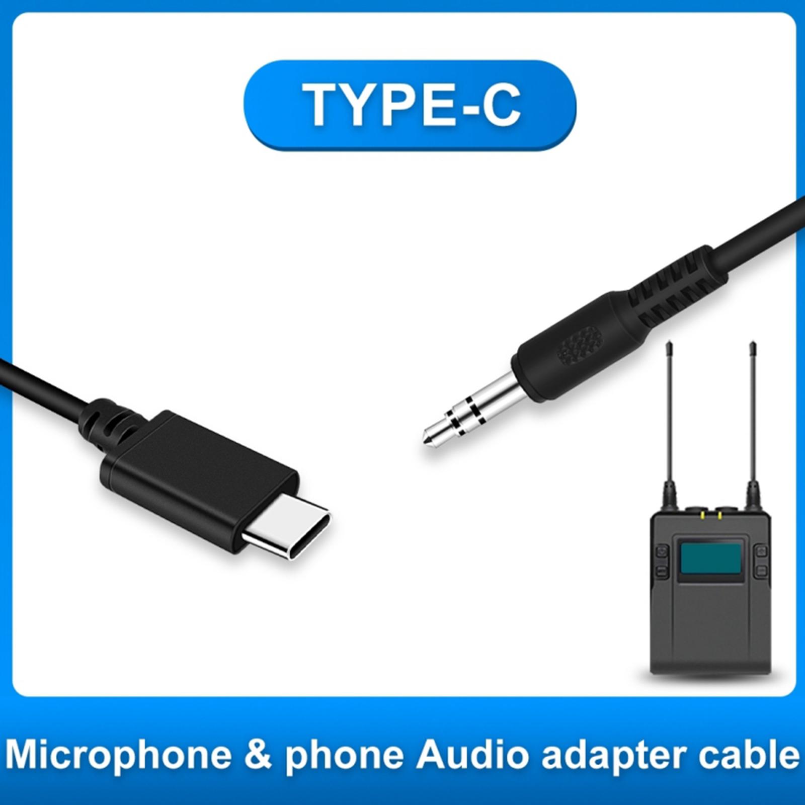 Audio Cellphone 3.5mm TRRS to USB-C Male Live Microphone Audio Adapter Coiled Cord for Samsung Easy to Use 100cm