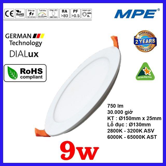 ĐÈN LED ÂM TRẦN 9W TRÒN MPE RPL-9