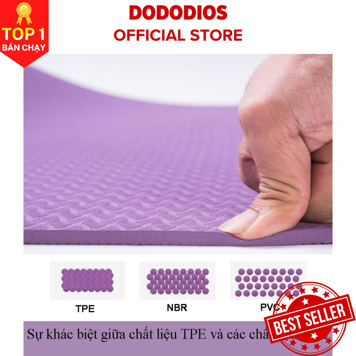 Thảm tập yoga 2 lớp 8mm, 6mm Thế Hệ thảm 9.0 tặng kèm túi, thảm yoga định tuyến chất liệu cao su non TPE siêu bám, chống trượt, tập gym, thể dục tại nhà - Hàng chính hãng DoDoDios