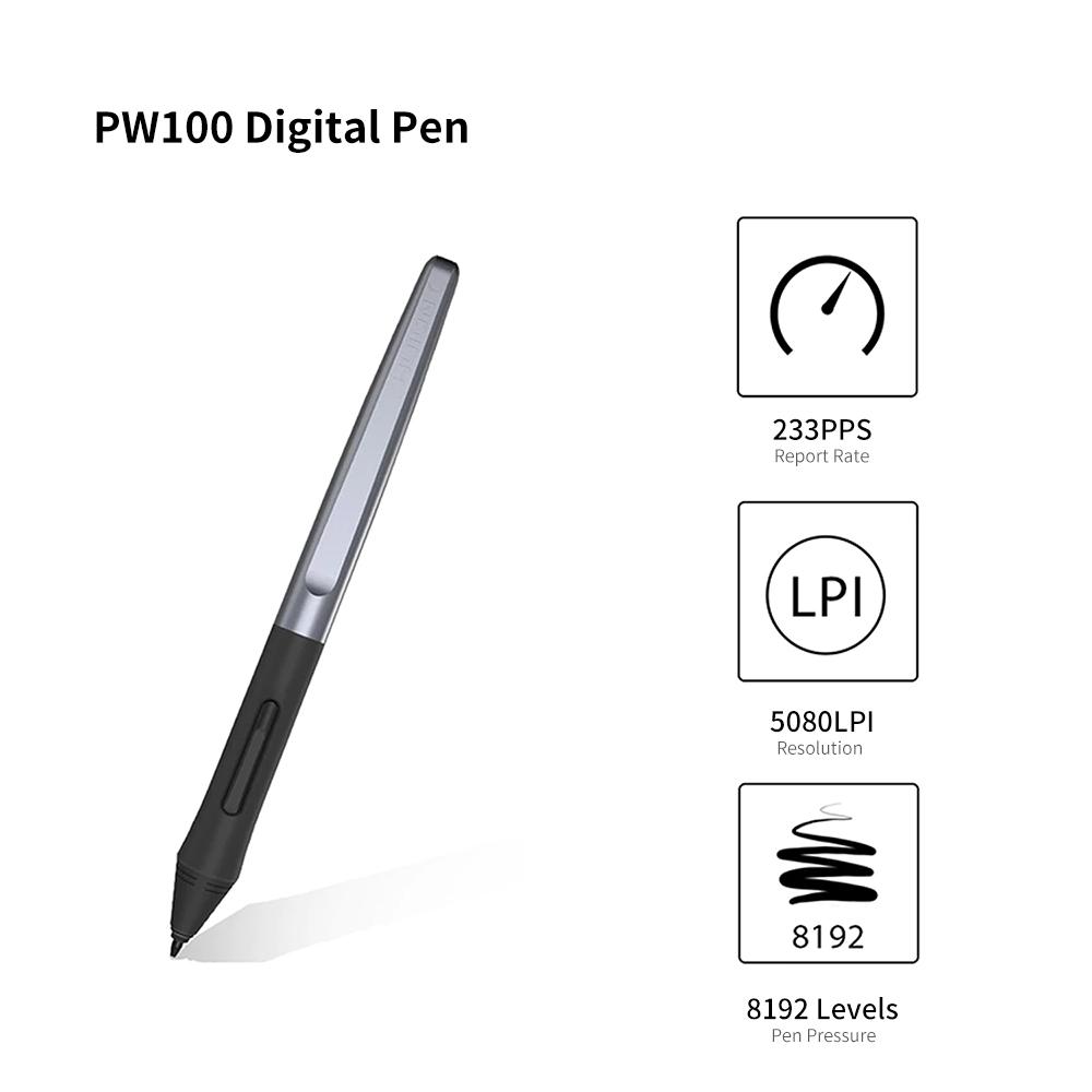 Bút kỹ thuật số Huion PW100 không dùng pin với 2 nút có thể lập trình cho máy tính bảng đồ họa Huion H1060P H610PRO V2